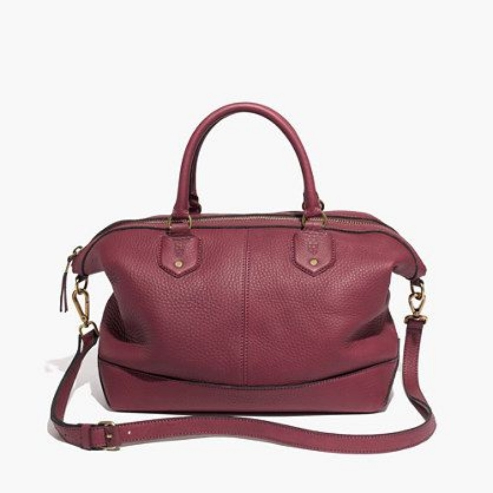 Madewell Berliner Satchel in Dark Cabernet